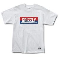 grizzly split stamp t shirt white