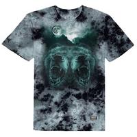 grizzly roar at the moon t shirt crystal wash