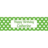 Green Polka Personalised Party Banner