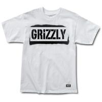 Grizzly Stencil Stamp T-Shirt - White