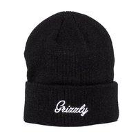 Grizzly Cursive Fold Beanie - Black