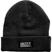 grizzly stamp fold beanie black