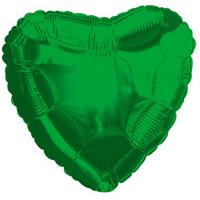 green metallic heart foil balloon