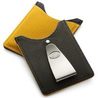 Grants of Dalvey Card Case with Moneyclip Black/Yellow Hex