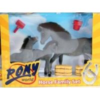 Grey Pony World Horse Familyl Set