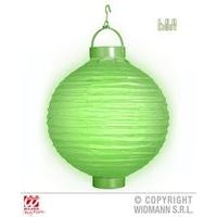 Green Cloth Light-up Lampion W/led Lights 30cm For Fancy Dress Accessory