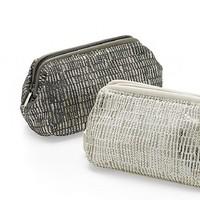 Grey Sequinned Cosmetics Purse