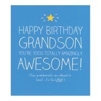 Grandson 100% Totally Awesome Birthday Card