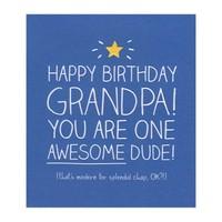 Grandpa, One Awesome Dude Birthday Card