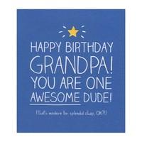 grandpa one awesome dude birthday card