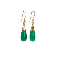 Green Onyx 18 Karat Gold Vermeil Earrings