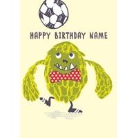Green Monster Personalised Birthday Card
