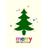 green tree christmas card