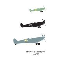 Grey Planes | Personalised Birthday Card