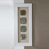 Grande Wooden Glass Wall Art In White And Silver