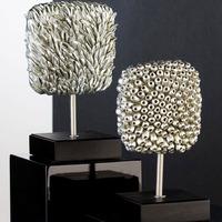 Grande Sculpture In Antique Silver With Wooden Base