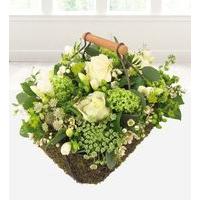 Green and White Sympathy Basket
