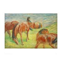 Grazing Horses I By Franz Marc