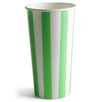Green Striped Milkshake Paper Cups 16oz / 450ml (Case of 1000)