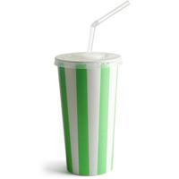 green striped milkshake paper cups set 16oz 450ml set of 50