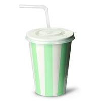 Green Striped Milkshake Paper Cups Set 12oz / 340ml (Set of 1000)