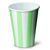 Green Striped Milkshake Paper Cups 12oz / 340ml (Sleeve of 50)