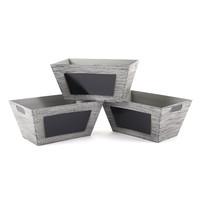 Greenhurst Chalkboard Crate Planters Pack of 3