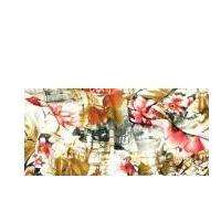 Graphic Floral Crinkle Polyester Print Dress Fabric Multicoloured