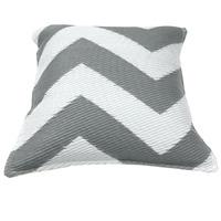 Green Decore Psychedelia Outdoor Cushion in Grey and White