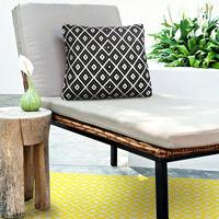 Green Decore Arabian Nights Outdoor Cushion in Black and White