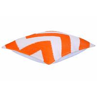 Green Decore Psychedelia Outdoor Cushion in Orange and White