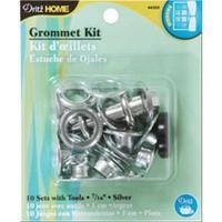 Grommets 7/16 W/Stud Setter 10/Pkg-Silver 243821
