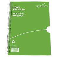 Graffico Recycled Spiral Bound A4 Notebook Feint Ruled 100 Pages