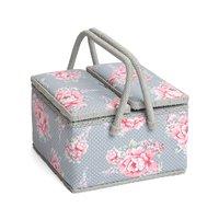 Groves Exclusive Print Collection Sewing Box (L) Twin Lidded Beautiful Bloom by Hobby Gift 375503