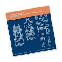 Groovi Plate - Wee Shops (3 shops & shrubs)