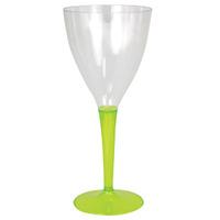 green wine plastic party glasses