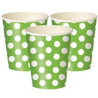 Green Polka Paper Party Cups
