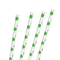 Green Polka Party Paper Straws