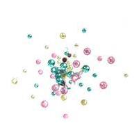 green and pink assorted round gems 90g