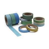 Green Glitter Washi Tape 5m 8 Pack