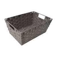 Grey Paper Storage Basket 33 x 23 x 14 cm