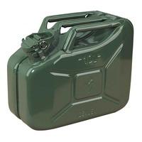 green 10 litre steel jerry can unleaded