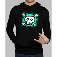 green hooded sweatshirt skull