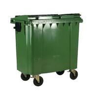 Green Wheeled 1100 Litre Bin With Flat Lid 377395