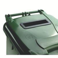 Green Confidential Waste Wheelie Bin 140 Litre With Slot and Lid Lock