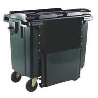 Grey 1100 Litre Wheeled Bin With Drop Down Front and Flat Lid 377976