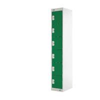 green door 450mm deep six compartment locker mc00070