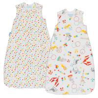 Grobag 2.5 Tog Sleeping Bag Roll Up Wash and Wear Twin Pack 6-18 Months