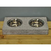 granite cat dog pet bowl set