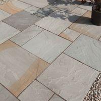 Grey Blend Natural Sandstone Paving Slab (L)600mm (W)600mm Pack of 48 17.28 m²